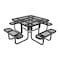 Vestil Square Picnic Table, Black, Expandable Metal, 80.5 in L PT-MX-ST-46-BK - alternate 1